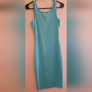 LAGSHIAN Bodycon Type Fleece Lined Dress, Size M, Turquoise